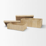 Strata Fluted White-Washed Wood Decorative Box Set by Mercana at Eve Furniture