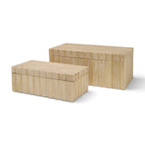 Strata Fluted White-Washed Wood Decorative Box Set by Mercana at Eve Furniture