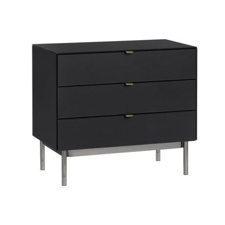 Stratton Black/Gray Three-Drawer Chest by Crestview at Eve Furniture