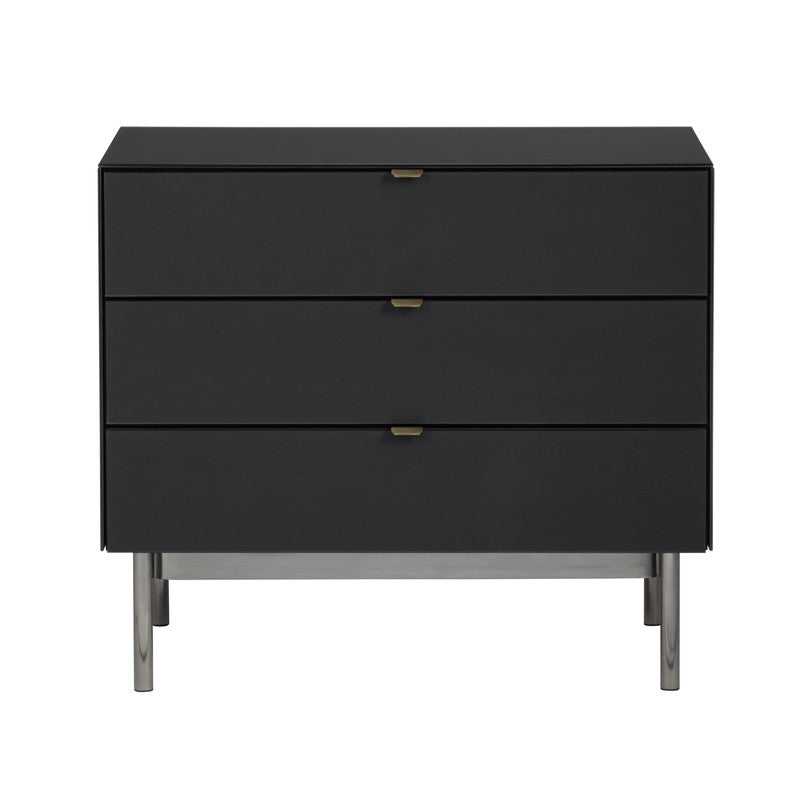 Stratton Black/Gray Three-Drawer Chest by Crestview at Eve Furniture