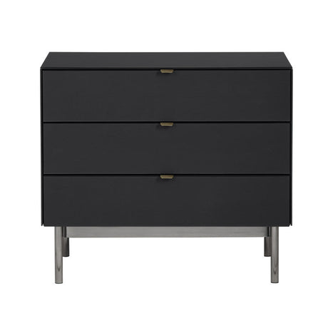 Stratton Black/Gray Three-Drawer Chest by Crestview at Eve Furniture
