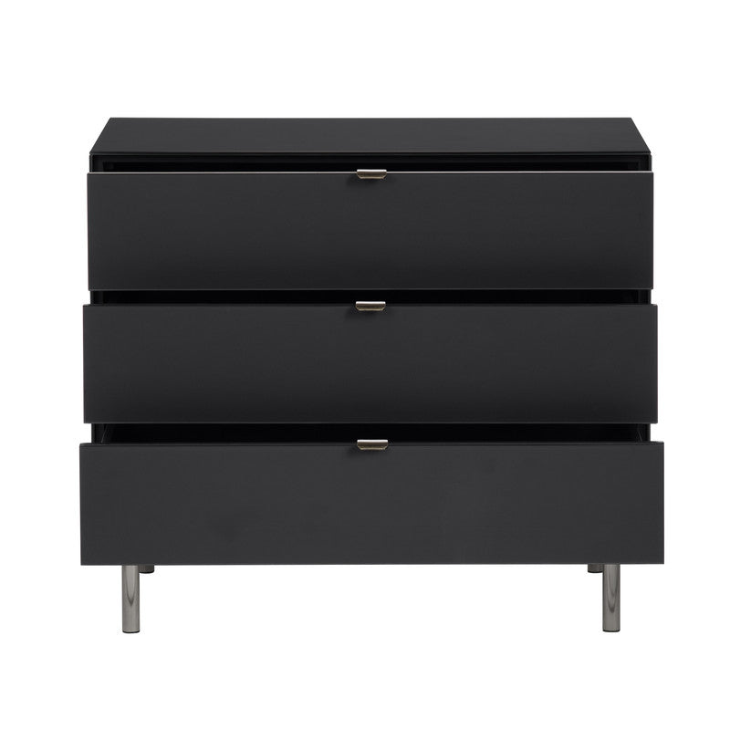 Stratton Black/Gray Three-Drawer Chest by Crestview at Eve Furniture