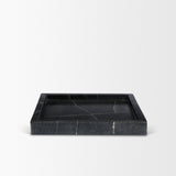 Stratus Black Marble Square Decorative Tray by Mercana at Eve Furniture