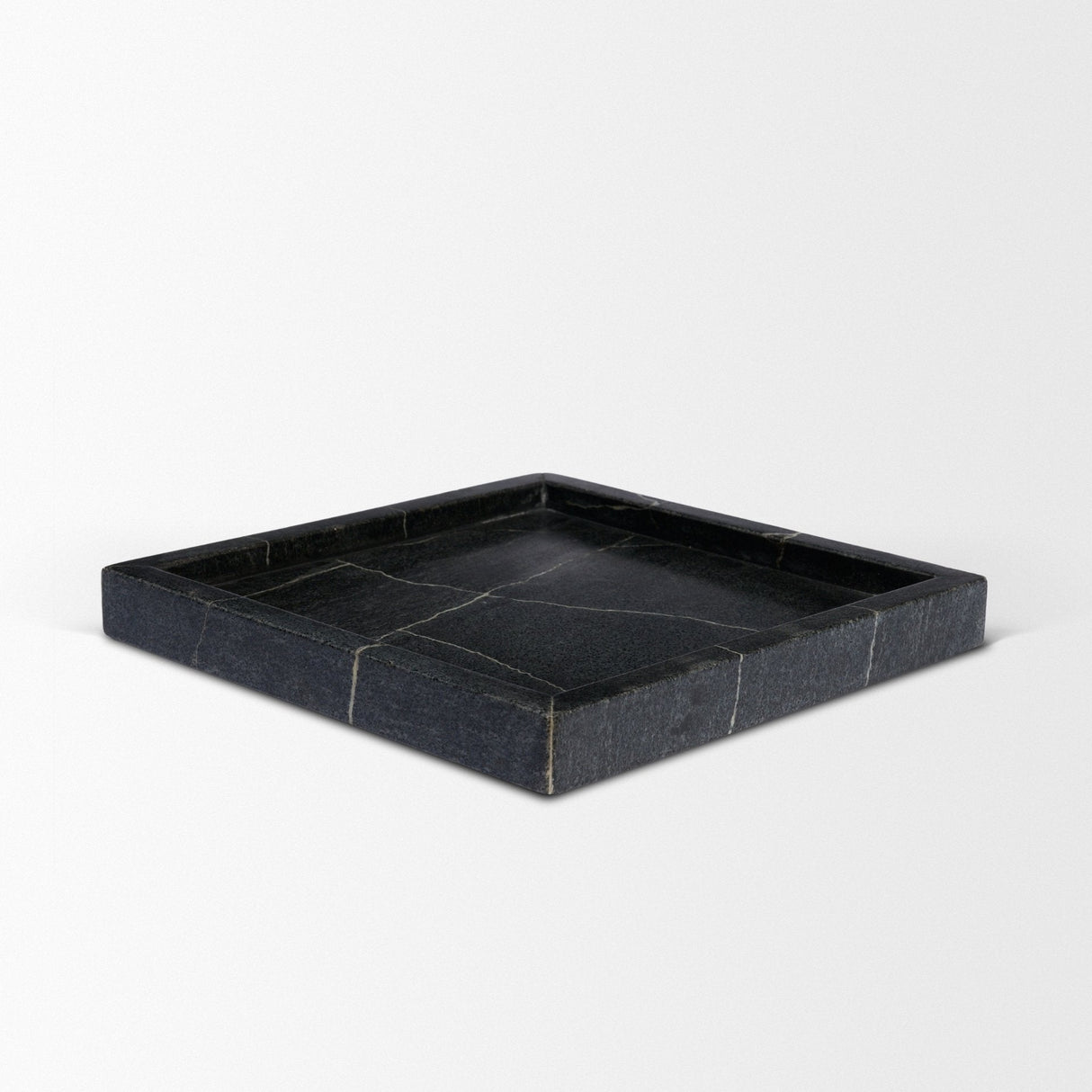 Stratus Black Marble Square Decorative Tray by Mercana at Eve Furniture