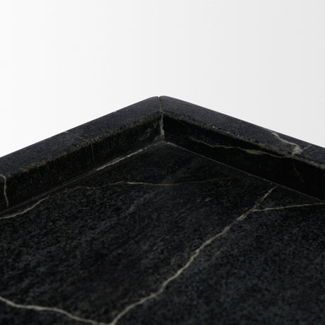 Stratus Black Marble Square Decorative Tray by Mercana at Eve Furniture