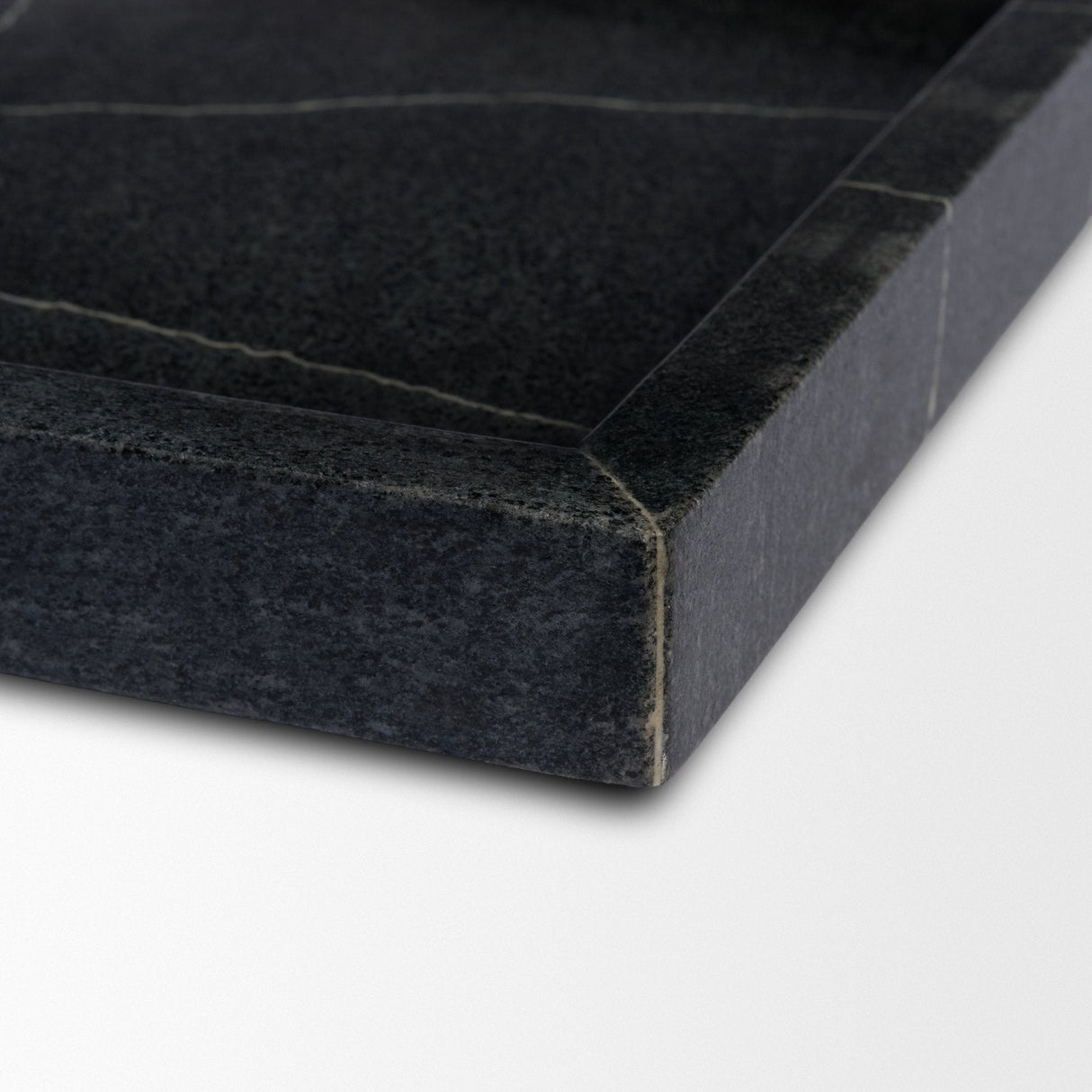 Stratus Black Marble Square Decorative Tray by Mercana at Eve Furniture