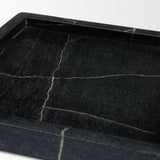 Stratus Black Marble Square Decorative Tray by Mercana at Eve Furniture