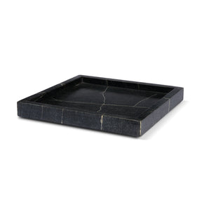 Stratus Black Marble Square Decorative Tray by Mercana at Eve Furniture