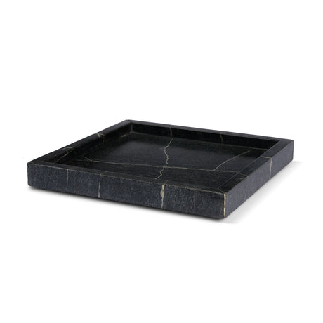 Stratus Black Marble Square Decorative Tray by Mercana at Eve Furniture