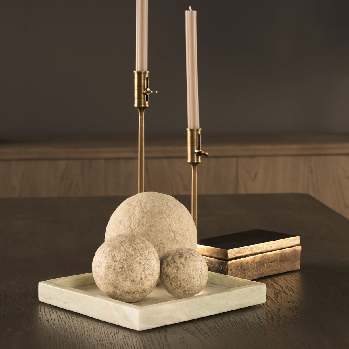 Stratus Gray Marble Square Decorative Tray by Mercana at Eve Furniture