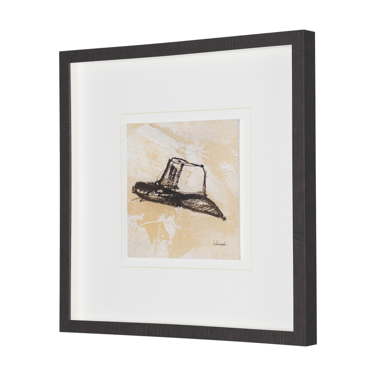 Straw by Mercana Studio Hand-Embellished Textured Framed Artwork Matted under Glass by Mercana at Eve Furniture