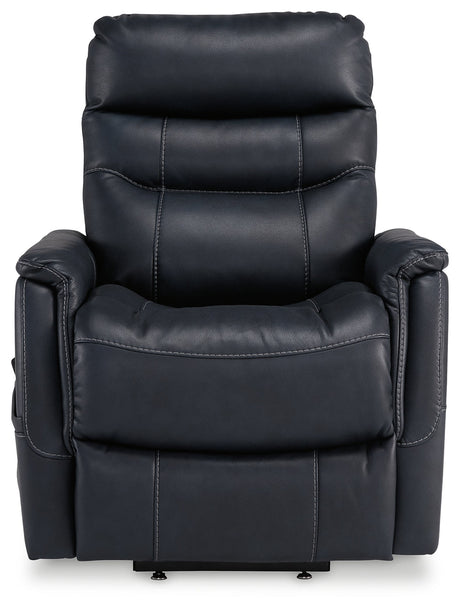 Strawbill Sapphire Power Lift Recliner by Ashley at Eve Furniture