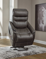 Strawbill Shadow Power Lift Recliner by Ashley at Eve Furniture
