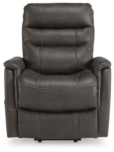 Strawbill Shadow Power Lift Recliner by Ashley at Eve Furniture