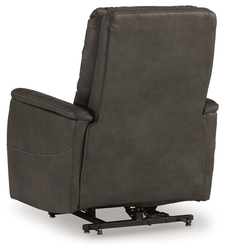 Strawbill Shadow Power Lift Recliner by Ashley at Eve Furniture