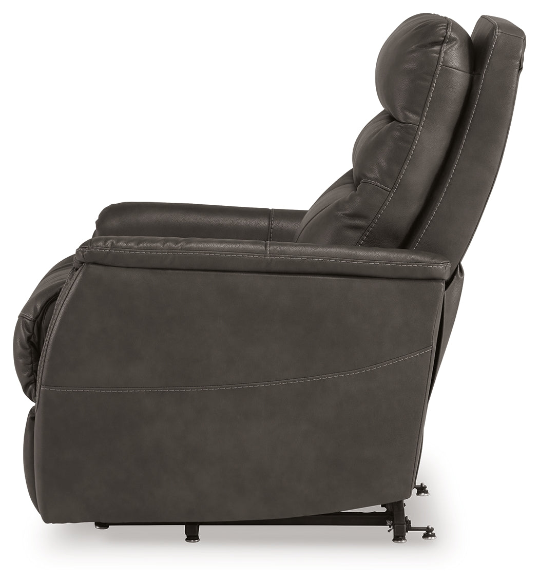 Strawbill Shadow Power Lift Recliner by Ashley at Eve Furniture