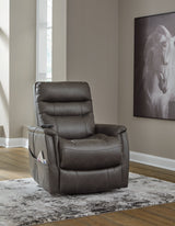 Strawbill Shadow Power Lift Recliner by Ashley at Eve Furniture