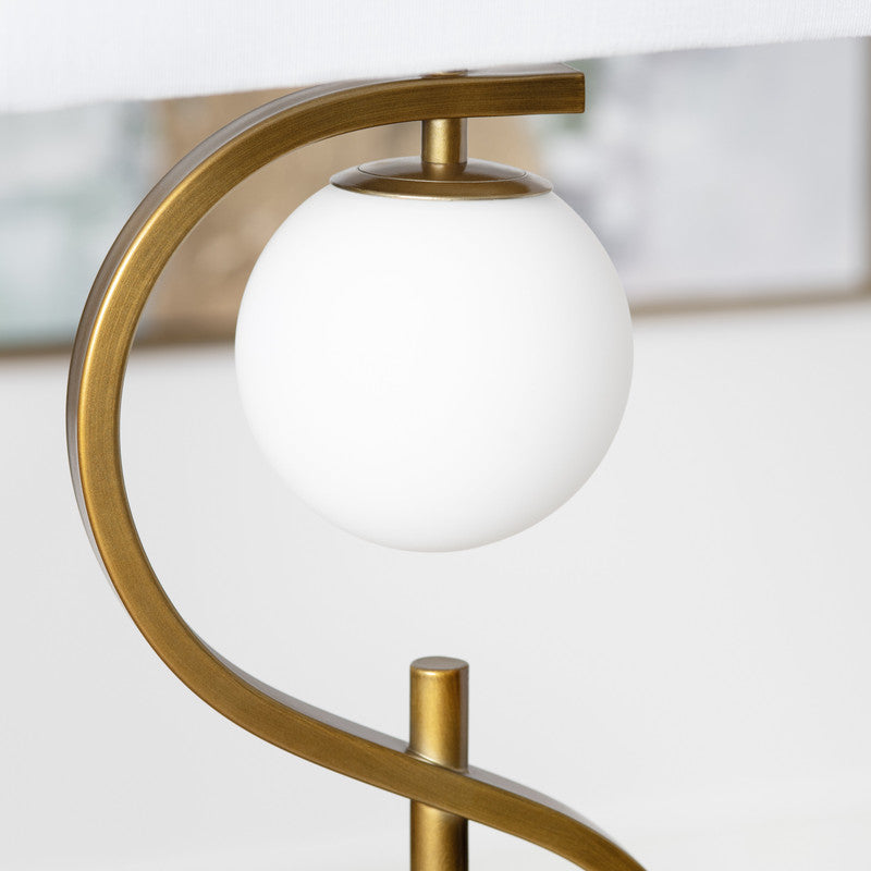 Streeter Gold/White Floor Lamp by Crestview at Eve Furniture