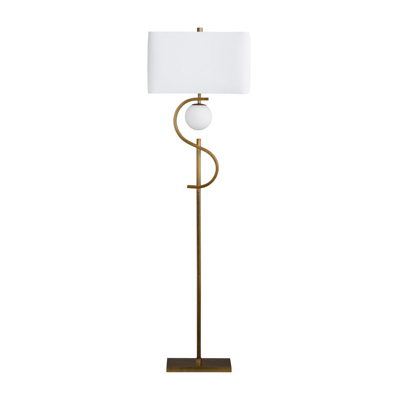 Streeter Gold/White Floor Lamp by Crestview at Eve Furniture