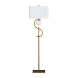Streeter Gold/White Floor Lamp by Crestview at Eve Furniture
