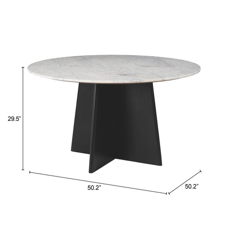 Strela White & Black Dining Table by Zuomod at Eve Furniture
