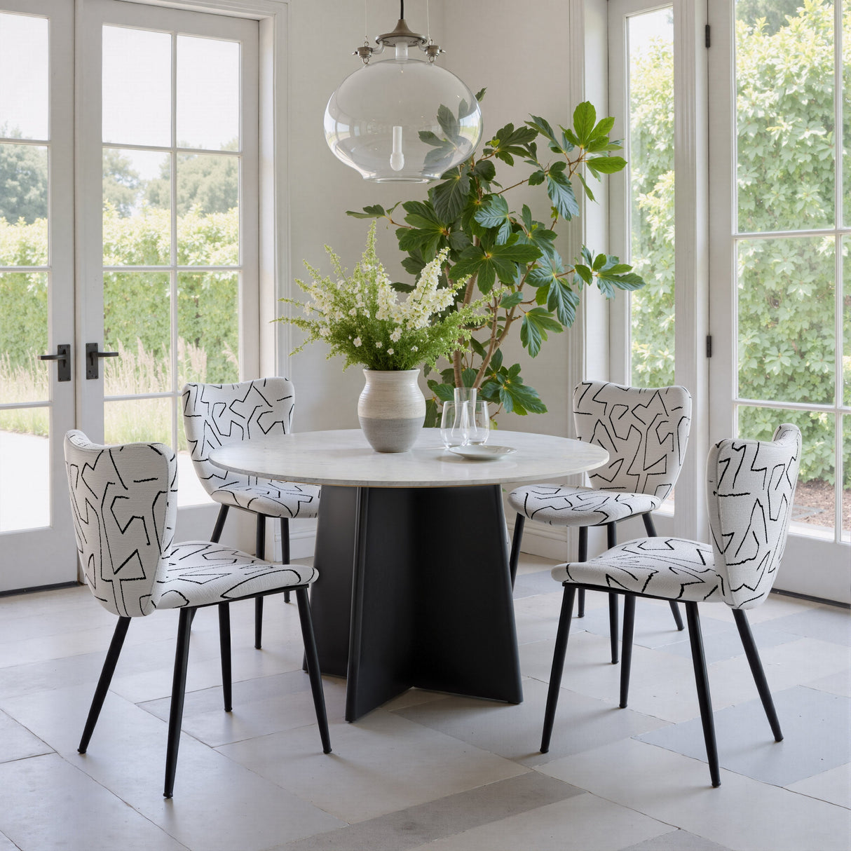 Strela White & Black Dining Table by Zuomod at Eve Furniture