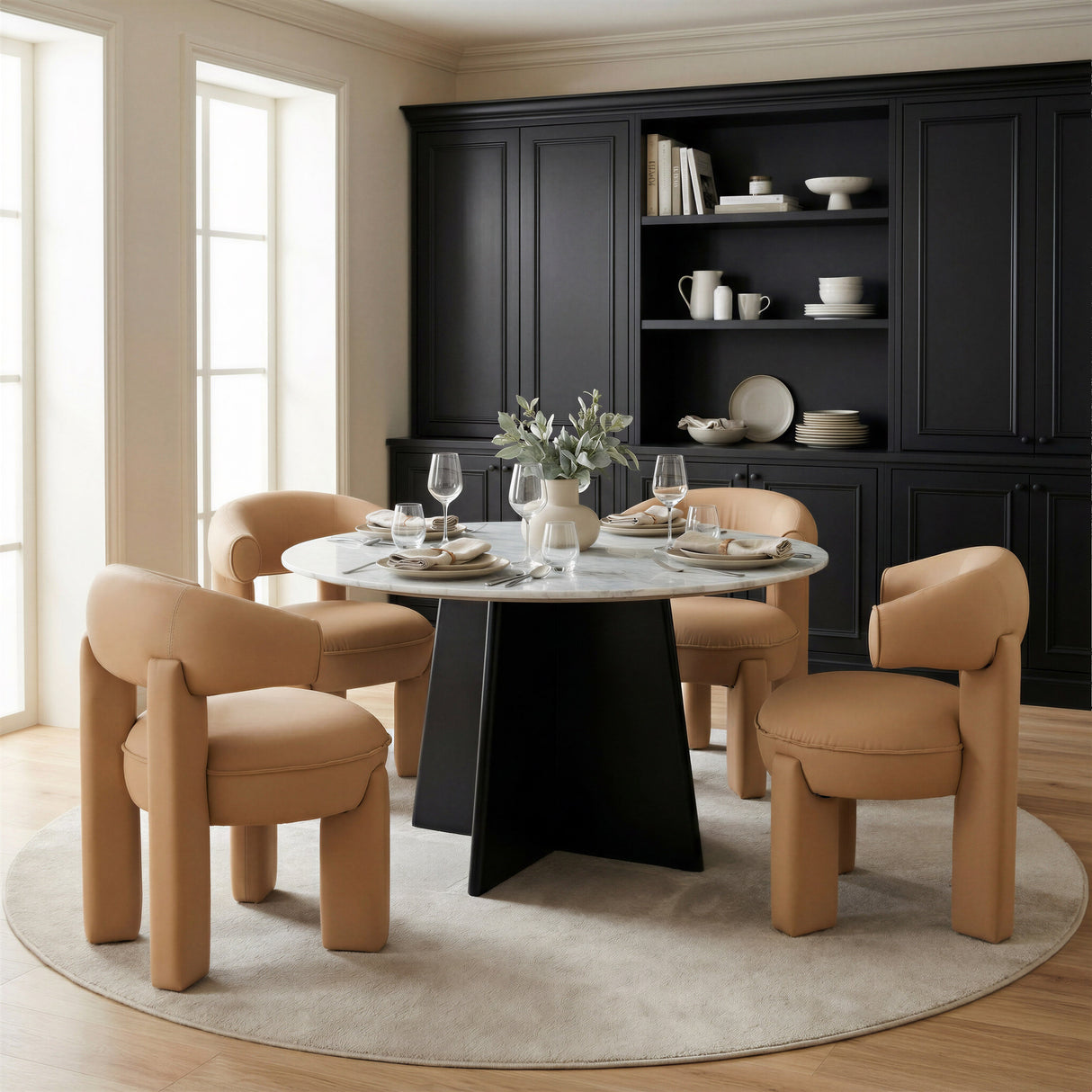 Strela White & Black Dining Table by Zuomod at Eve Furniture