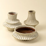 Stria Stoneware Low Vase, Set of 2 by Mercana at Eve Furniture