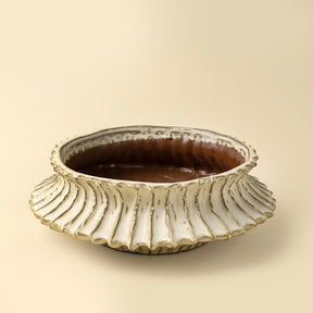 Stria Stoneware Low Vase, Set of 2 by Mercana at Eve Furniture