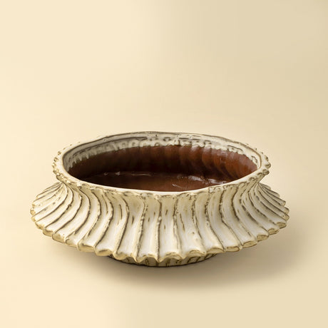 Stria Stoneware Low Vase, Set of 2 by Mercana at Eve Furniture