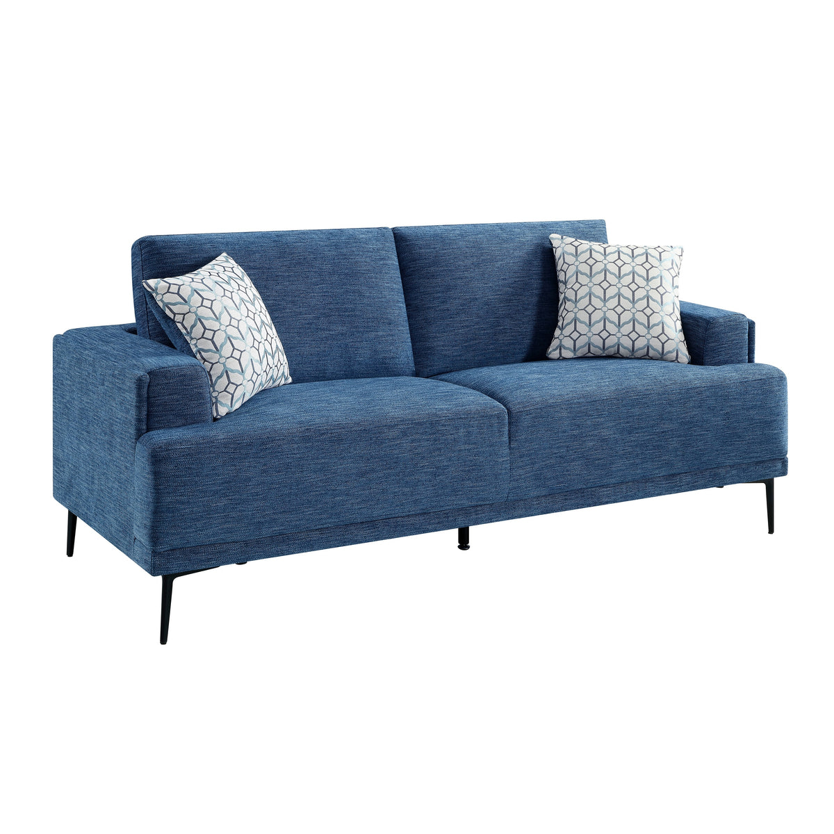 Stride Blue Chenille Living Room Set by Homelegance at Eve Furniture