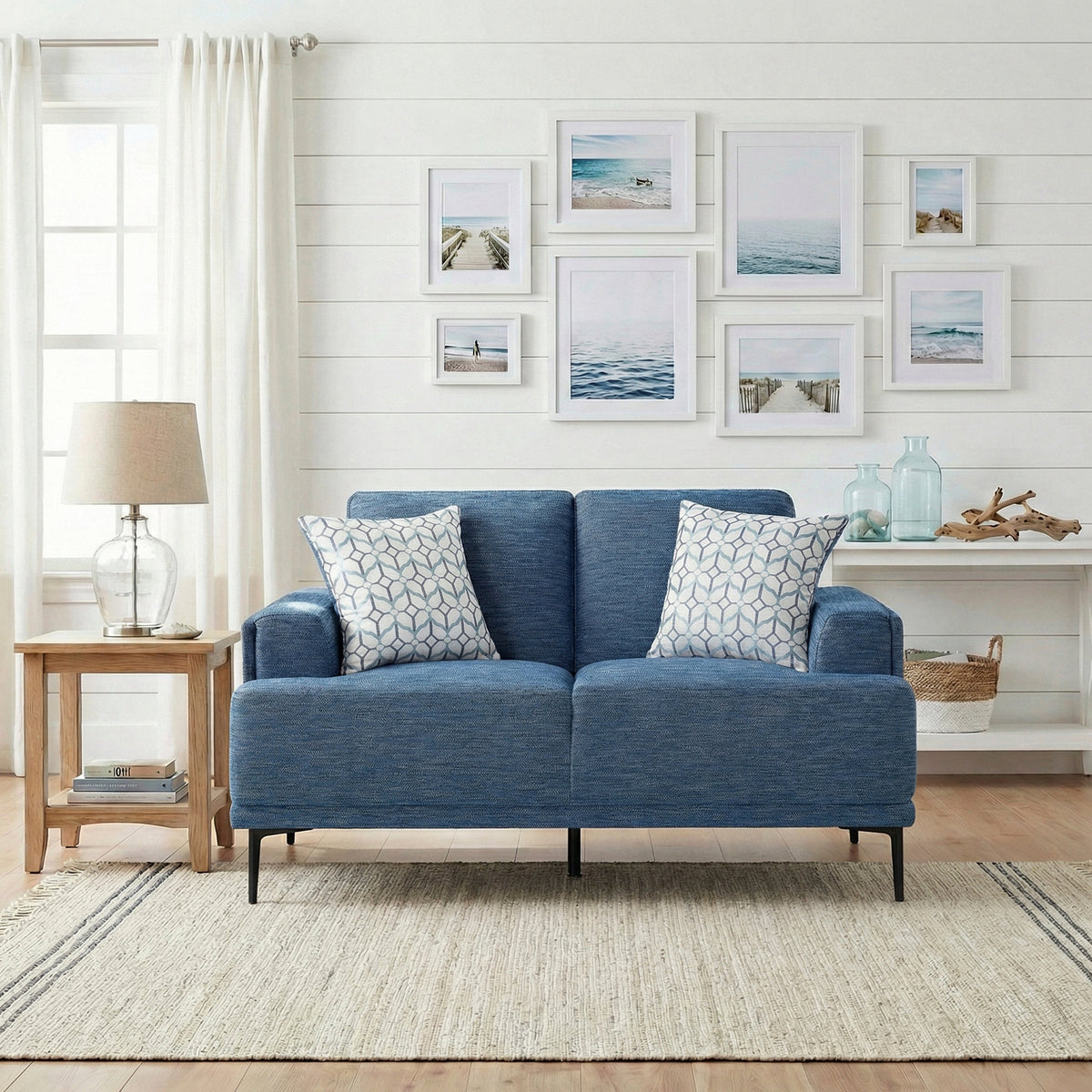 Stride Blue Chenille Living Room Set by Homelegance at Eve Furniture
