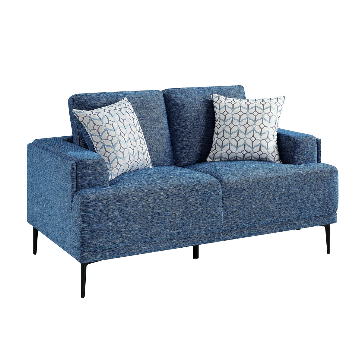 Stride Blue Chenille Living Room Set by Homelegance at Eve Furniture