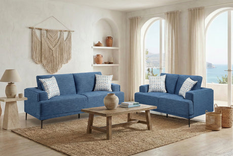 Stride Blue Chenille Loveseat by Homelegance at Eve Furniture