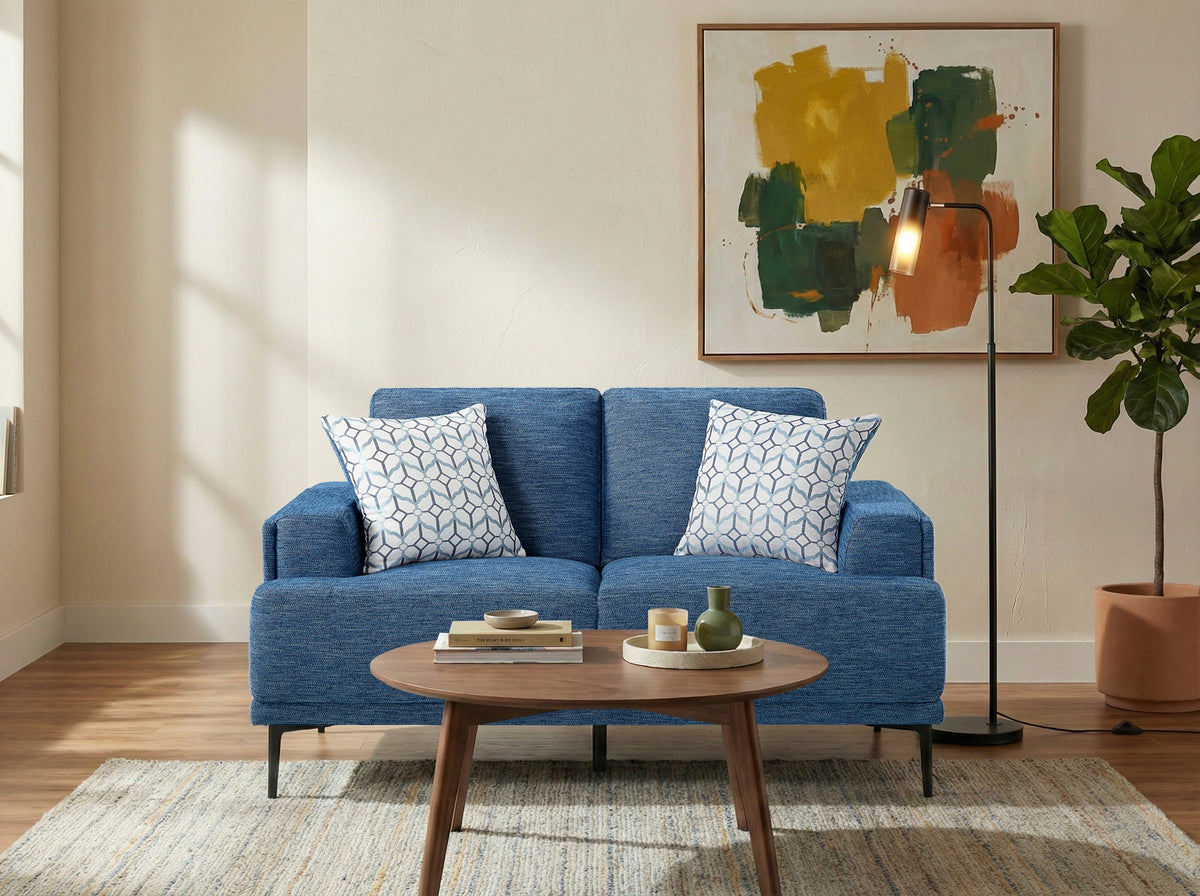 Stride Blue Chenille Loveseat by Homelegance at Eve Furniture