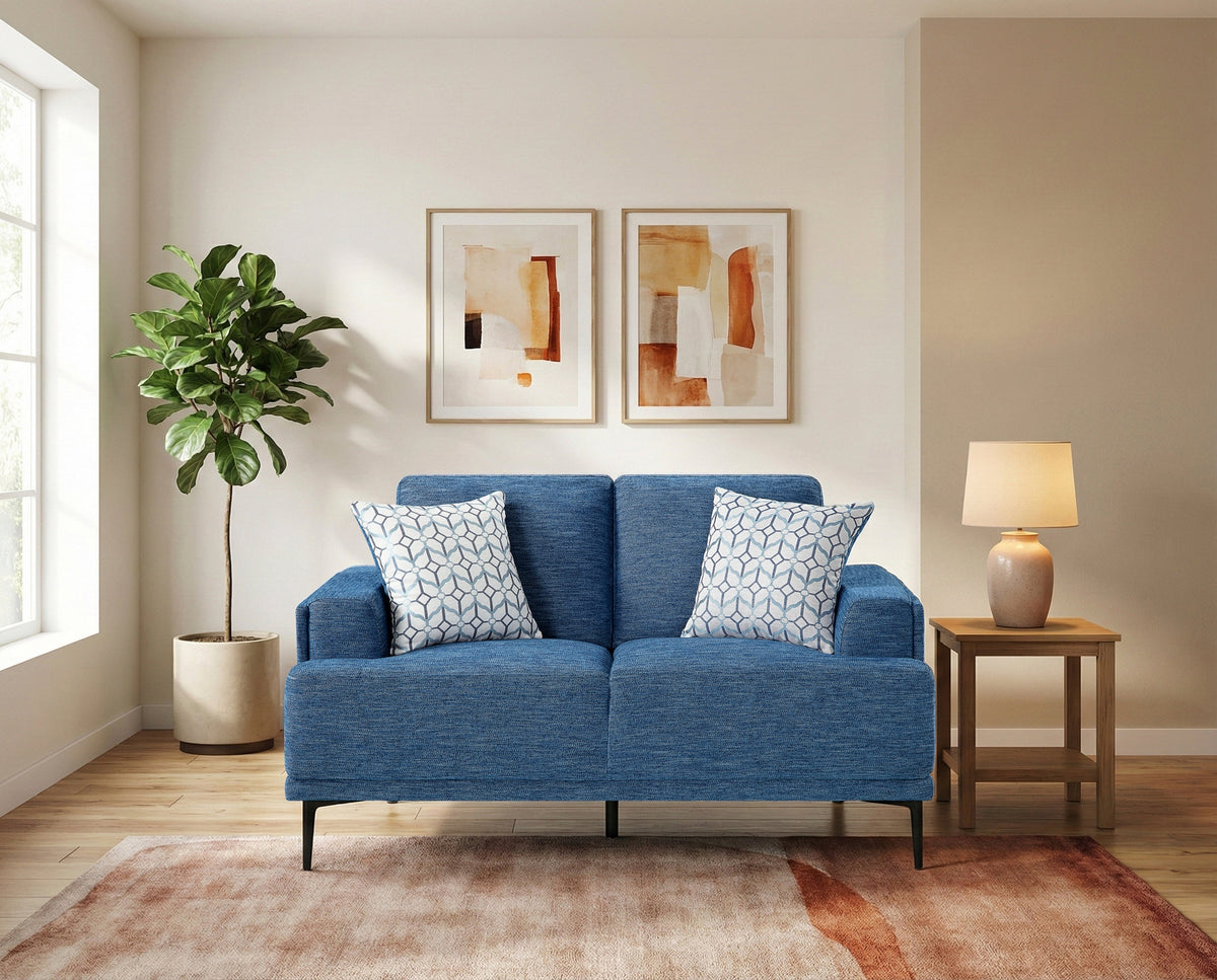 Stride Blue Chenille Loveseat by Homelegance at Eve Furniture