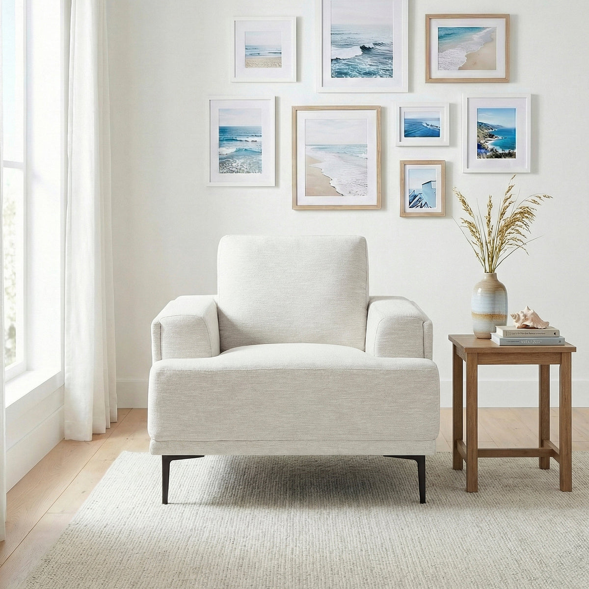 Stride Taupe Chenille Chair by Homelegance at Eve Furniture