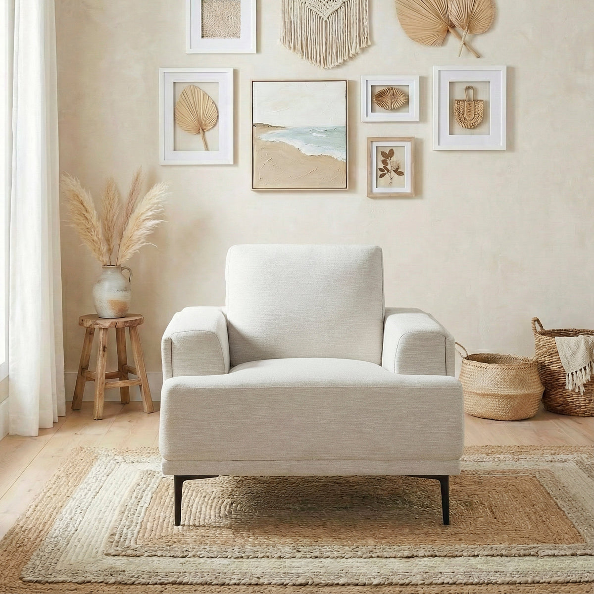 Stride Taupe Chenille Chair by Homelegance at Eve Furniture