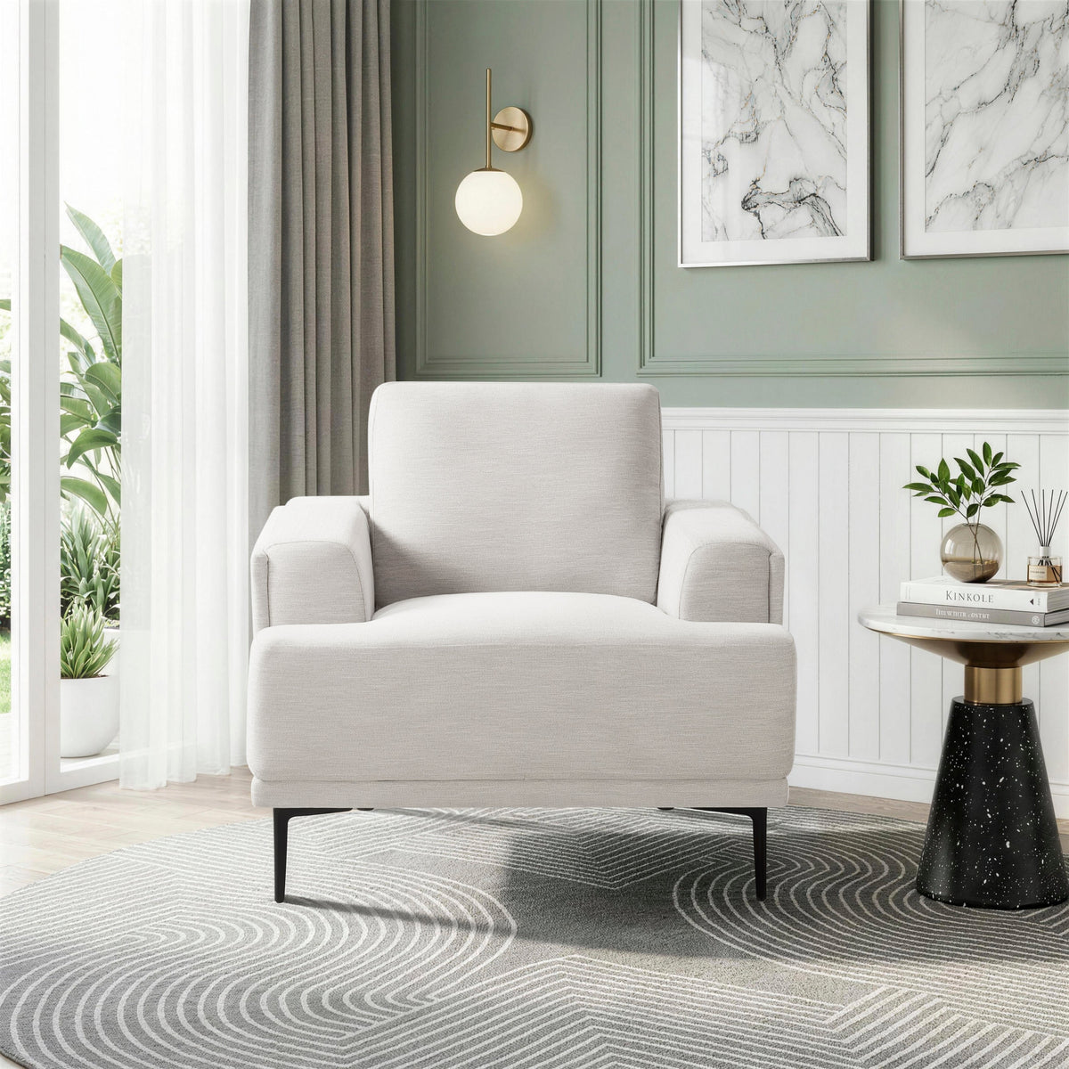 Stride Taupe Chenille Chair by Homelegance at Eve Furniture