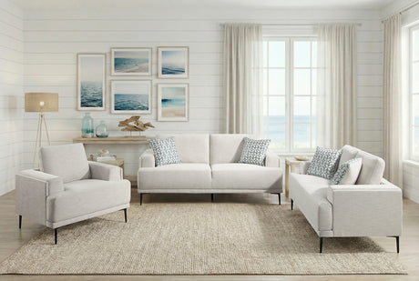 Stride Taupe Chenille Loveseat by Homelegance at Eve Furniture
