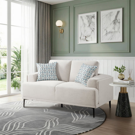 Stride Taupe Chenille Loveseat by Homelegance at Eve Furniture