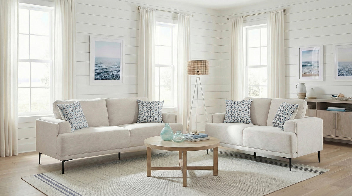 Stride Taupe Chenille Sofa by Homelegance at Eve Furniture