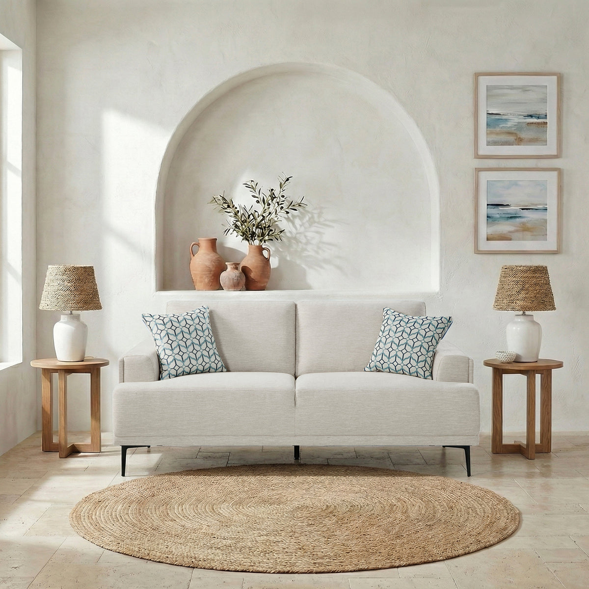 Stride Taupe Chenille Sofa by Homelegance at Eve Furniture