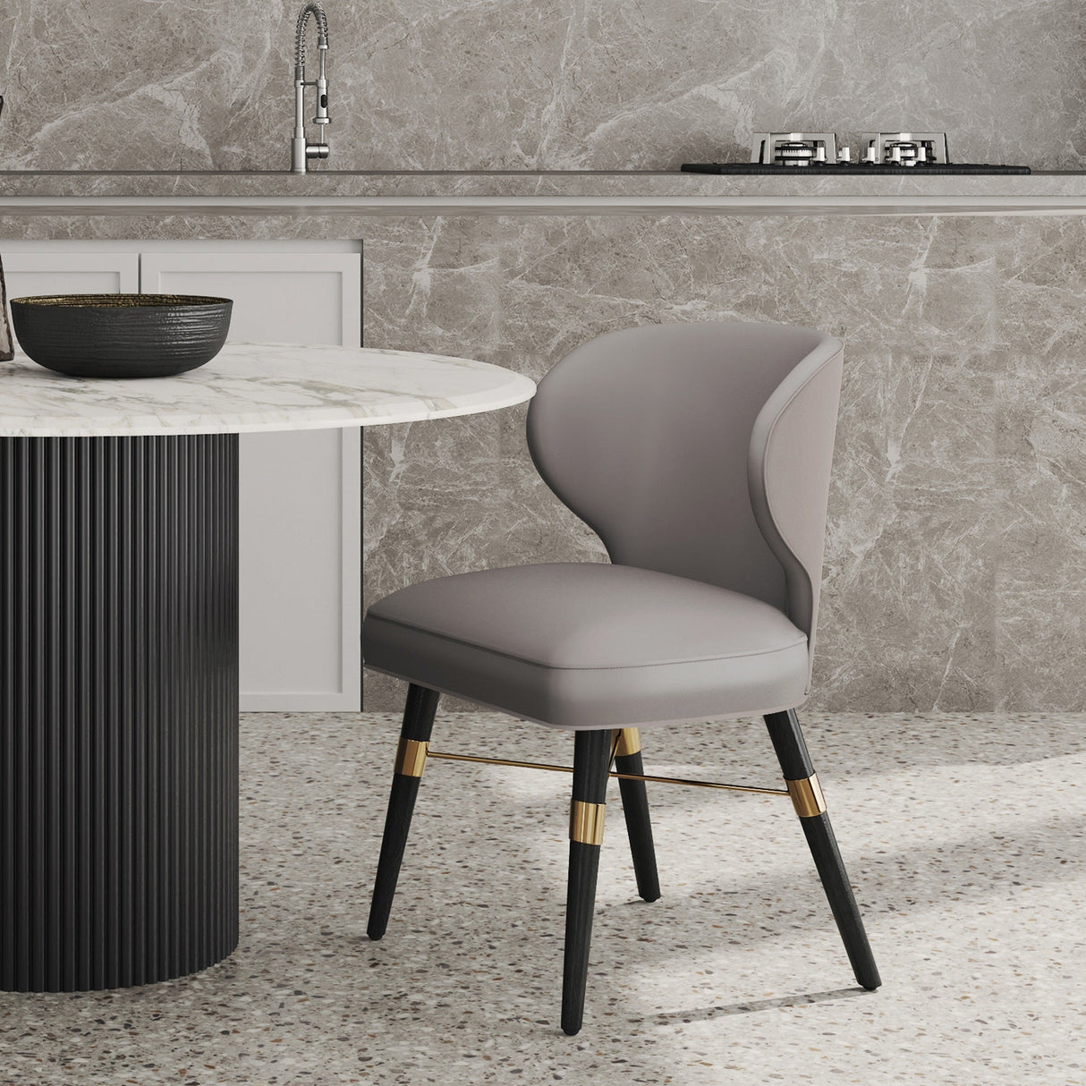 Strine Dining Chair in Dark Taupe by Manhattan Comfort at Eve Furniture