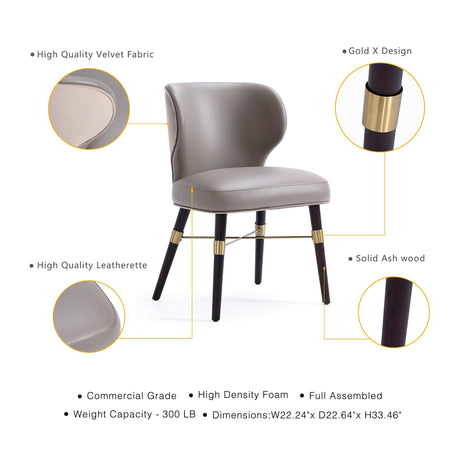 Strine Dining Chair in Dark Taupe by Manhattan Comfort at Eve Furniture