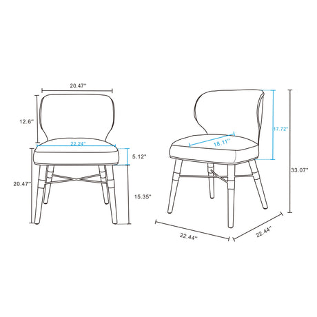 Strine Dining Chair in Dark Taupe (set of 2) by Manhattan Comfort at Eve Furniture