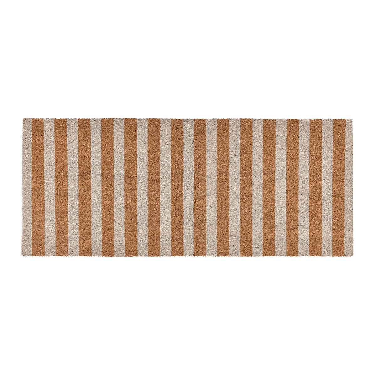 Striped Ivory/Natural 24x57 Doormat by Classic Home at Eve Furniture