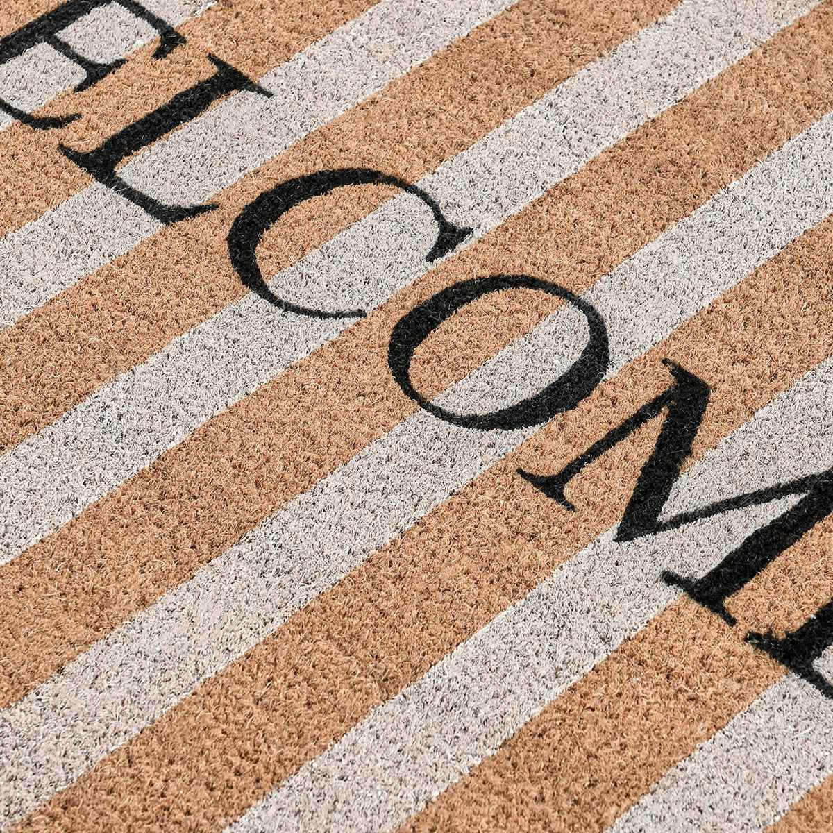 Striped Natural 24x36 Doormat by Classic Home at Eve Furniture