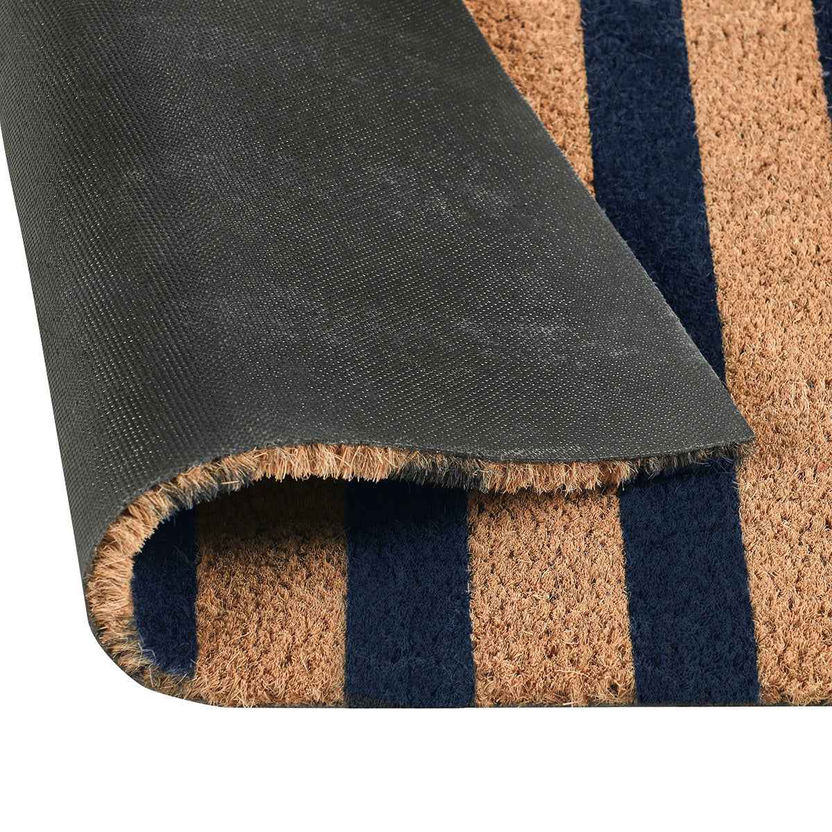Striped Navy/Natural 24x57 Doormat by Classic Home at Eve Furniture