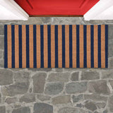 Striped Navy/Natural 24x57 Doormat by Classic Home at Eve Furniture